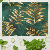 Seamless pattern with golden ferns geschirrtuch (Gefaltet)