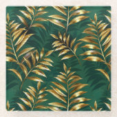 Seamless pattern with golden ferns glasuntersetzer (Vorderseite)