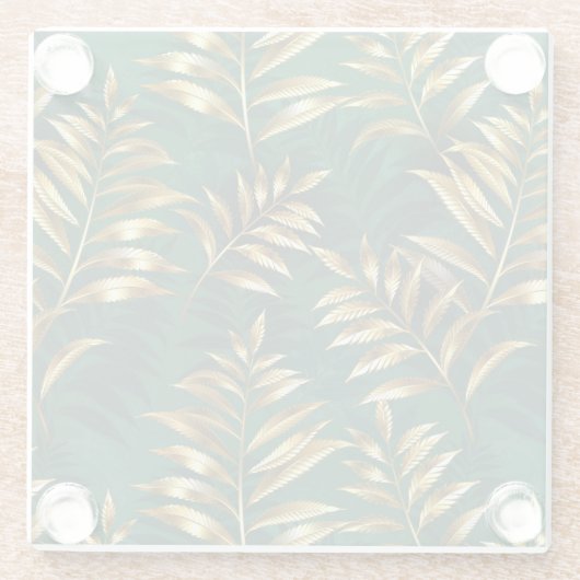 Seamless pattern with golden ferns glasuntersetzer (Rückseite)
