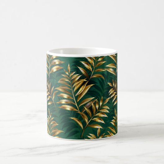 Seamless pattern with golden ferns kaffeetasse (Mittel)
