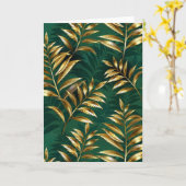 Seamless pattern with golden ferns karte (Gelbe Blume)