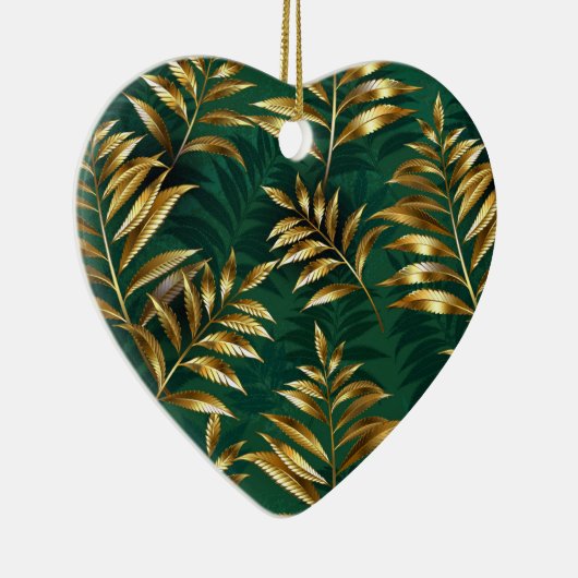 Seamless pattern with golden ferns keramik ornament (Rechts)