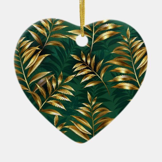 Seamless pattern with golden ferns keramik ornament (Vorne)