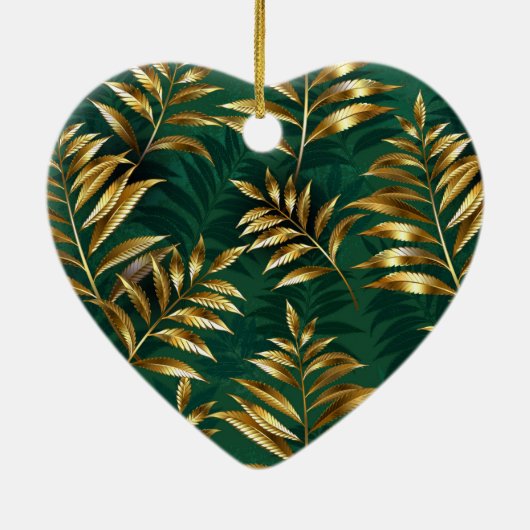 Seamless pattern with golden ferns keramik ornament (Hinten)