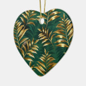 Seamless pattern with golden ferns keramik ornament (Links)