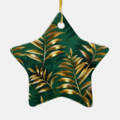 Seamless pattern with golden ferns keramik ornament (Hinten)