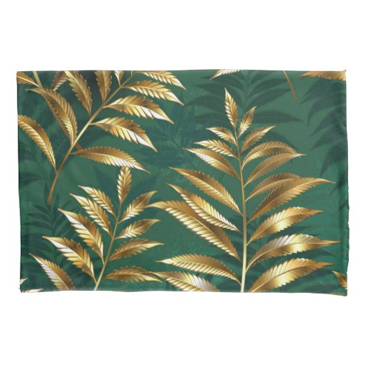 Seamless pattern with golden ferns kissenbezug (Vorderseite-Links)