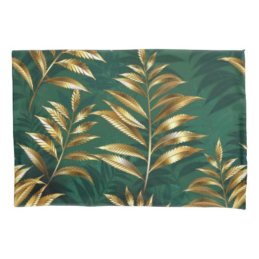 Seamless pattern with golden ferns kissenbezug (Vorderseite)