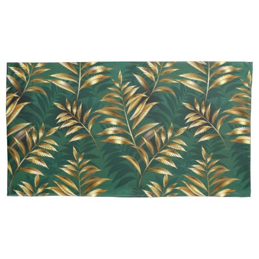 Seamless pattern with golden ferns kissenbezug (Vorderseite)