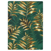 Seamless pattern with golden ferns klemmbrett (Rückseite)