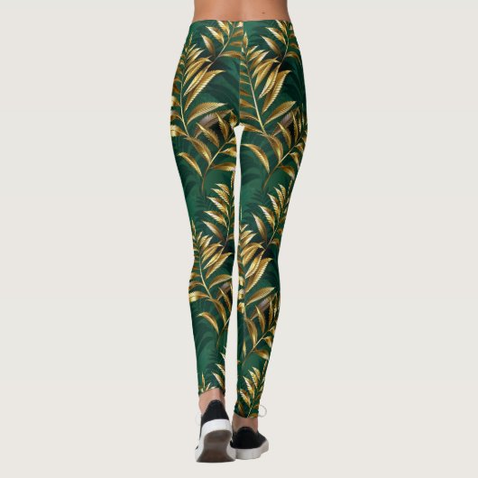 Seamless pattern with golden ferns leggings (Rückseite)