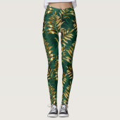 Seamless pattern with golden ferns leggings (Vorderseite)