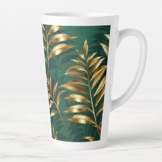 Seamless pattern with golden ferns milchtasse (Rechts)