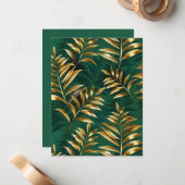 Seamless pattern with golden ferns mitteilungskarte (Vorderseite/Rückseite Beispiel)