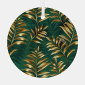 Seamless pattern with golden ferns ornament aus glas (Rückseite)