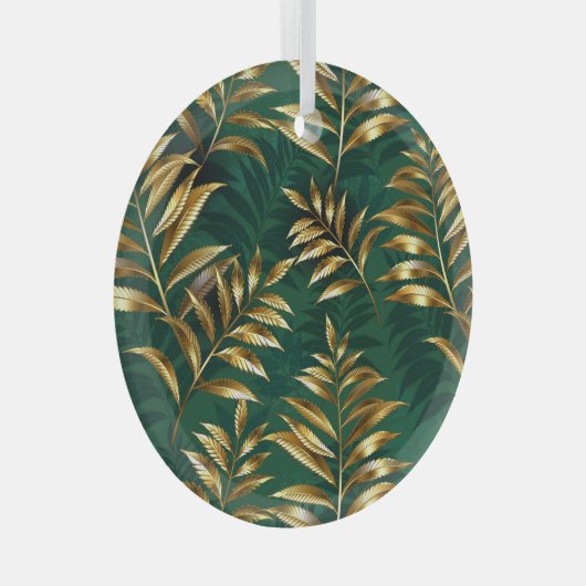 Seamless pattern with golden ferns ornament aus glas (Vorderseite Rechts)