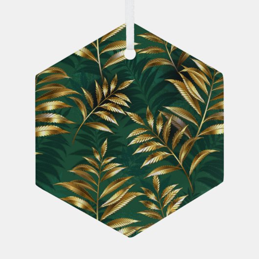 Seamless pattern with golden ferns ornament aus glas (Rückseite)