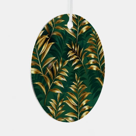 Seamless pattern with golden ferns ornament aus metall (Vorderseite Rechts)