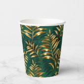Seamless pattern with golden ferns pappbecher (Rückseite)