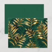 Seamless pattern with golden ferns postkarte (Vorne/Hinten)