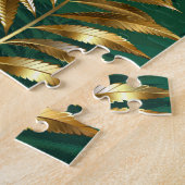 Seamless pattern with golden ferns puzzle (Seite)