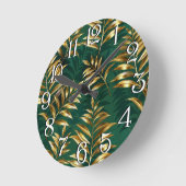 Seamless pattern with golden ferns runde wanduhr (Winkel)