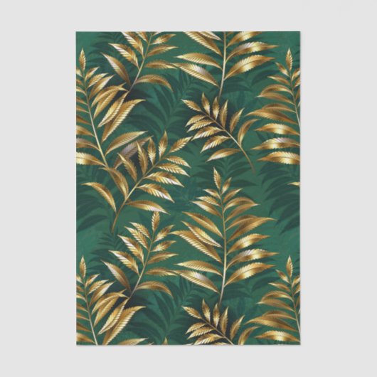 Seamless pattern with golden ferns seidenpapier (Vorderseite)
