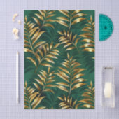 Seamless pattern with golden ferns seidenpapier (Handwerk)