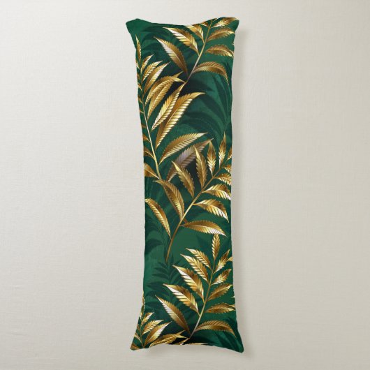 Seamless pattern with golden ferns seitenschläferkissen (Vorderseite Vertikal)