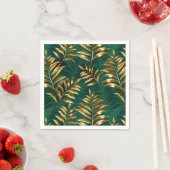 Seamless pattern with golden ferns serviette (Beispiel)