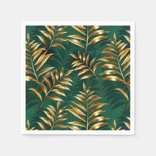 Seamless pattern with golden ferns serviette (Vorderseite)