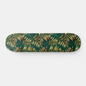 Seamless pattern with golden ferns skateboard (Horizontal)
