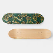 Seamless pattern with golden ferns skateboard (Horizontal)