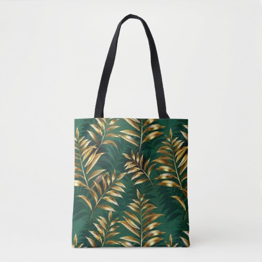 Seamless pattern with golden ferns tasche (Vorderseite)