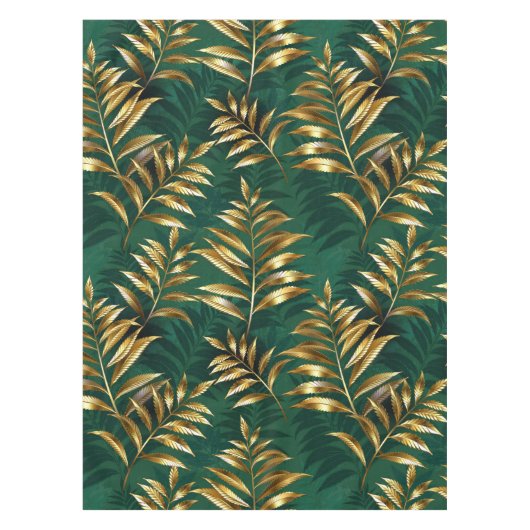 Seamless pattern with golden ferns tischdecke (Vorderseite)