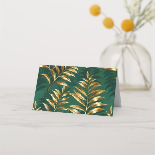 Seamless pattern with golden ferns treuekarte (Vorderseite)