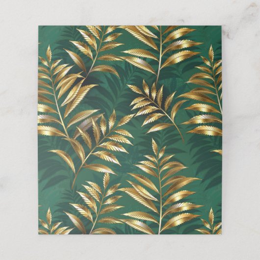 Seamless pattern with golden ferns treuekarte (Außenseite Aufgefaltet)