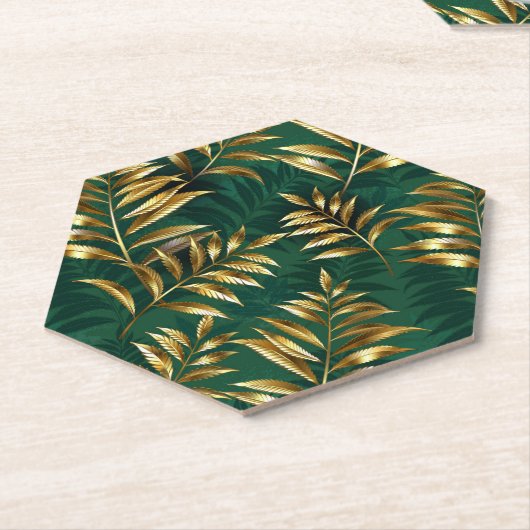Seamless pattern with golden ferns untersetzer (angewinkelt)