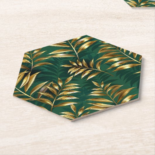 Seamless pattern with golden ferns untersetzer (angewinkelt)