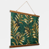 Seamless pattern with golden ferns wandteppich mit holzrahmen (Gewinkelt)