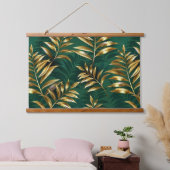 Seamless pattern with golden ferns wandteppich mit holzrahmen (Schlafzimmer)