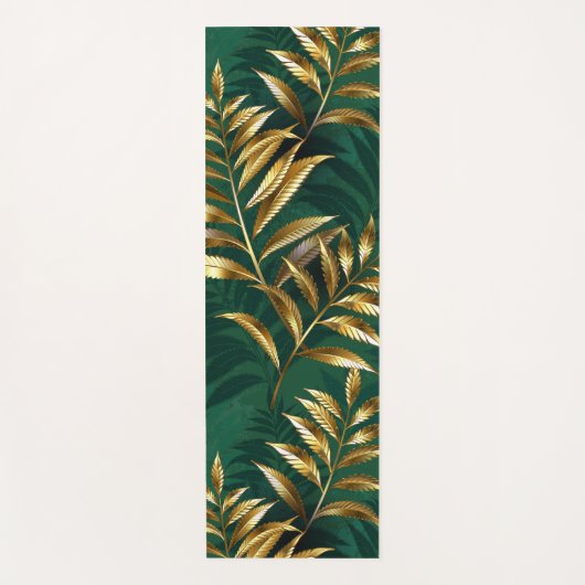 Seamless pattern with golden ferns yogamatte (Vorderseite)