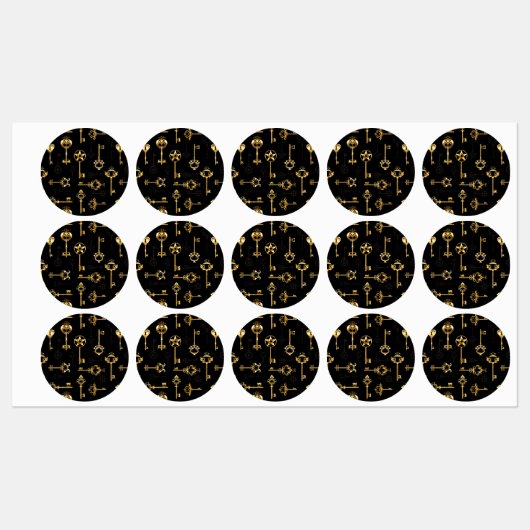 Seamless Pattern with Golden Keys Etiketten (Blatt)