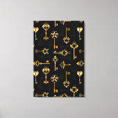 Seamless Pattern with Golden Keys Leinwanddruck (Vorderseite)