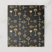 Seamless Pattern with Golden Keys Platzkarte (Außenseite Aufgefaltet)