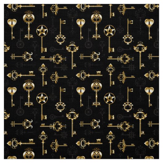 Seamless Pattern with Golden Keys Stoff (Muster)