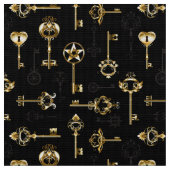Seamless Pattern with Golden Keys Stoff (Nahaufnahme)