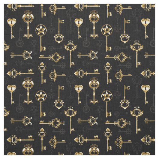 Seamless Pattern with Golden Keys Stoff (Muster)