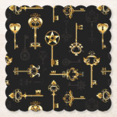 Seamless Pattern with Golden Keys Untersetzer (Vorderseite)