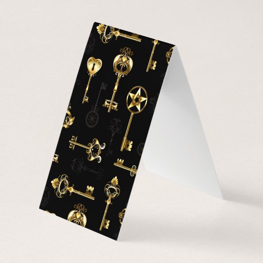Seamless Pattern with Golden Keys Visitenkarten (Rückseite)